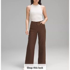 Lulumon pants city sleek wide leg  Long 5 pockets utilitech